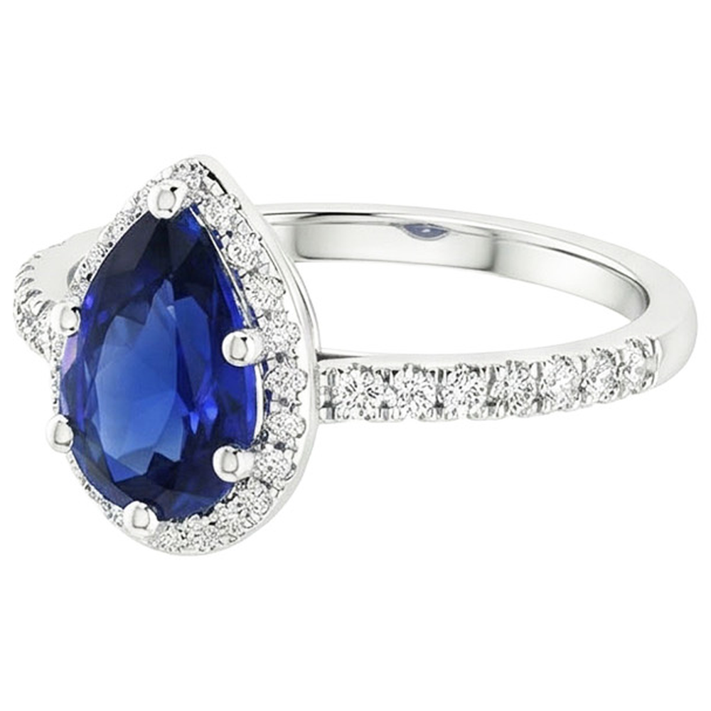 natural round sapphire 4.75ct ring top view