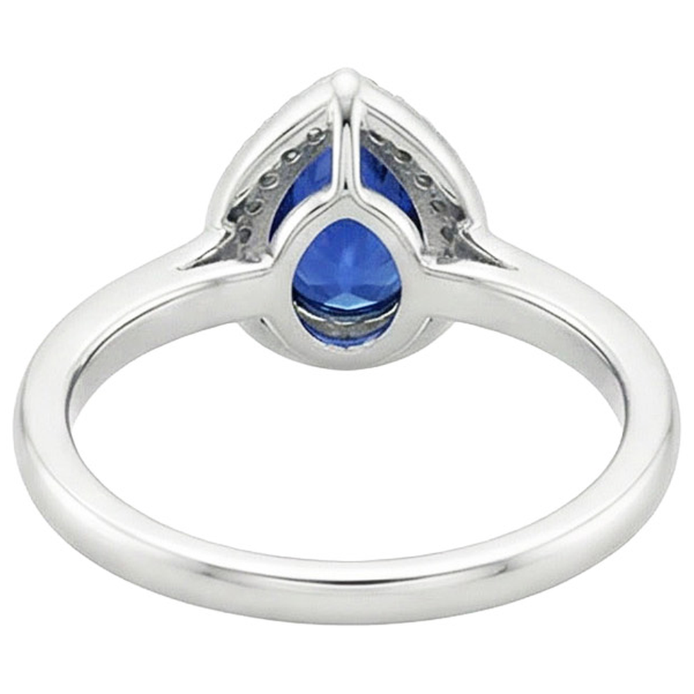 natural round sapphire 3ct ring side angle