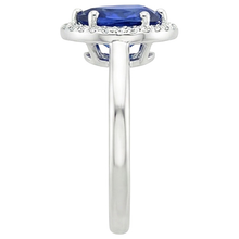 natural round sapphire 3ct ring on white background