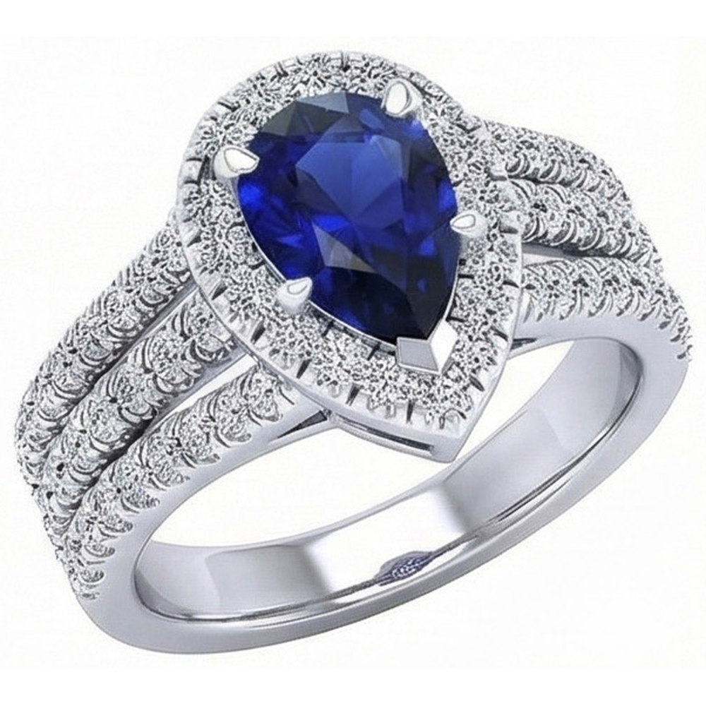 natural round sapphire 5ct ring side angle