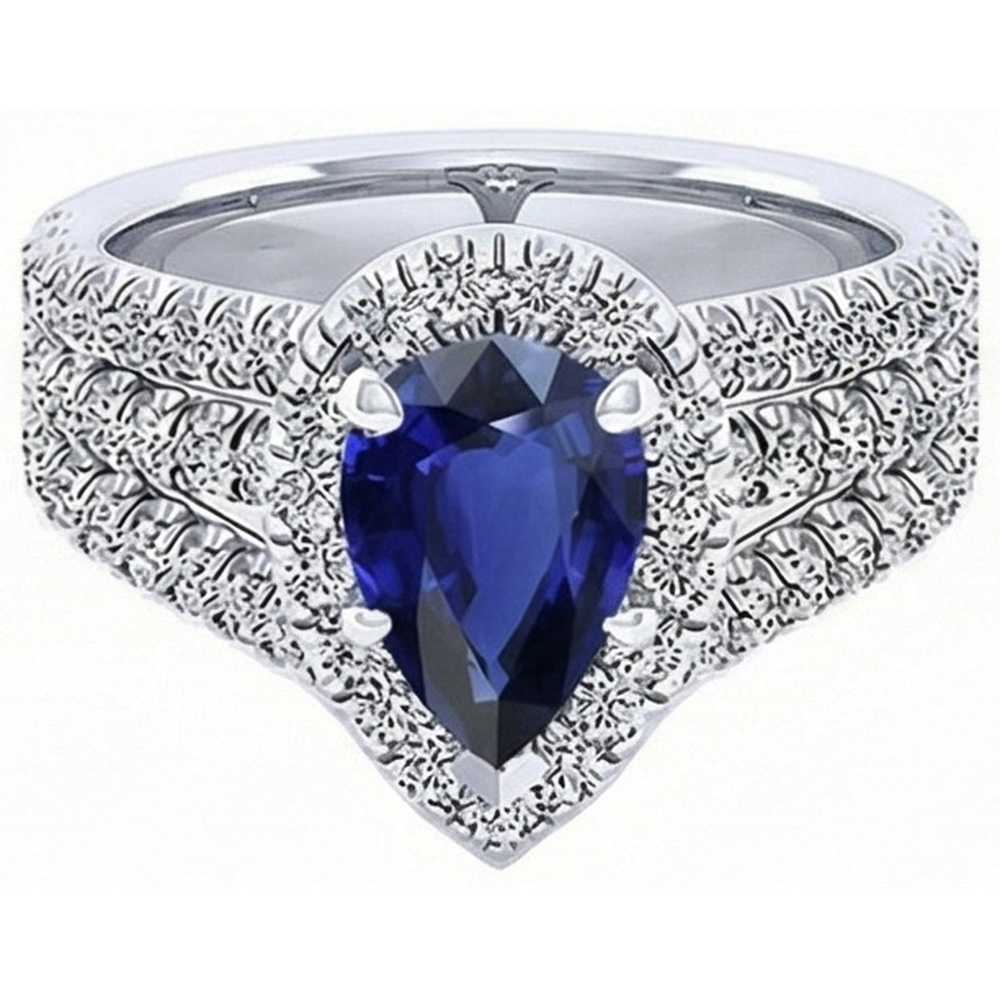natural round sapphire 5ct ring profile view