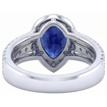 natural round sapphire 5ct ring three quarter angle