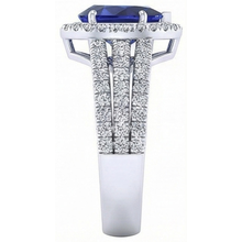 natural round sapphire 5ct ring with diamond accents