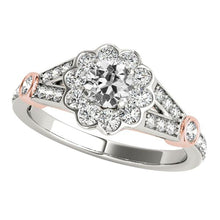 Halo Ring Round Old Cut Genuine Diamond Split Flower Style 4.25 Carats