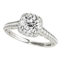 Halo Ring Round Natural Earth Mined Diamond With Accents Jewellery 4 Carats