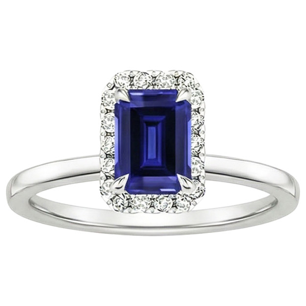natural emerald sapphire 4ct ring top view