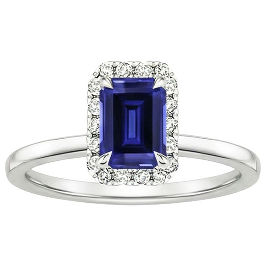 natural emerald sapphire 4ct ring top view