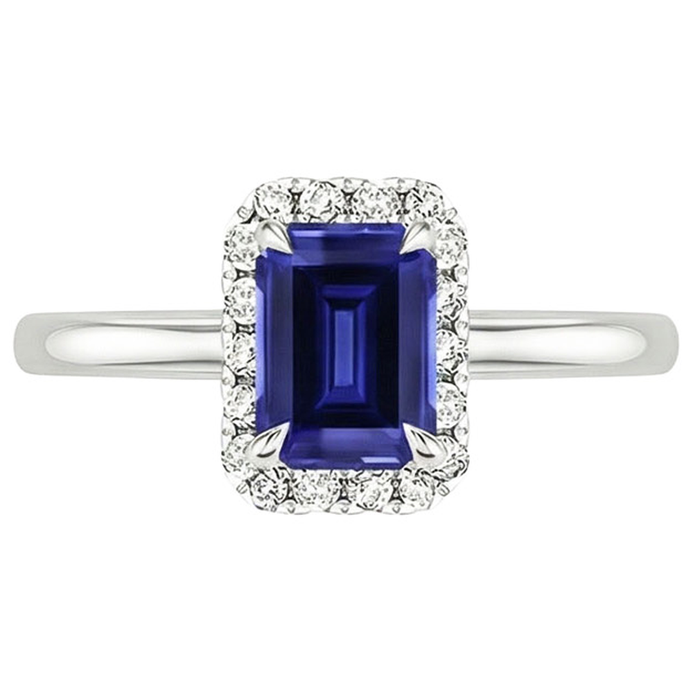 natural emerald sapphire 4ct ring profile view