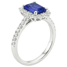 Halo Ring Star Style Ceylon Sapphire & Natural Earth Mined Diamond 4.50 Carats