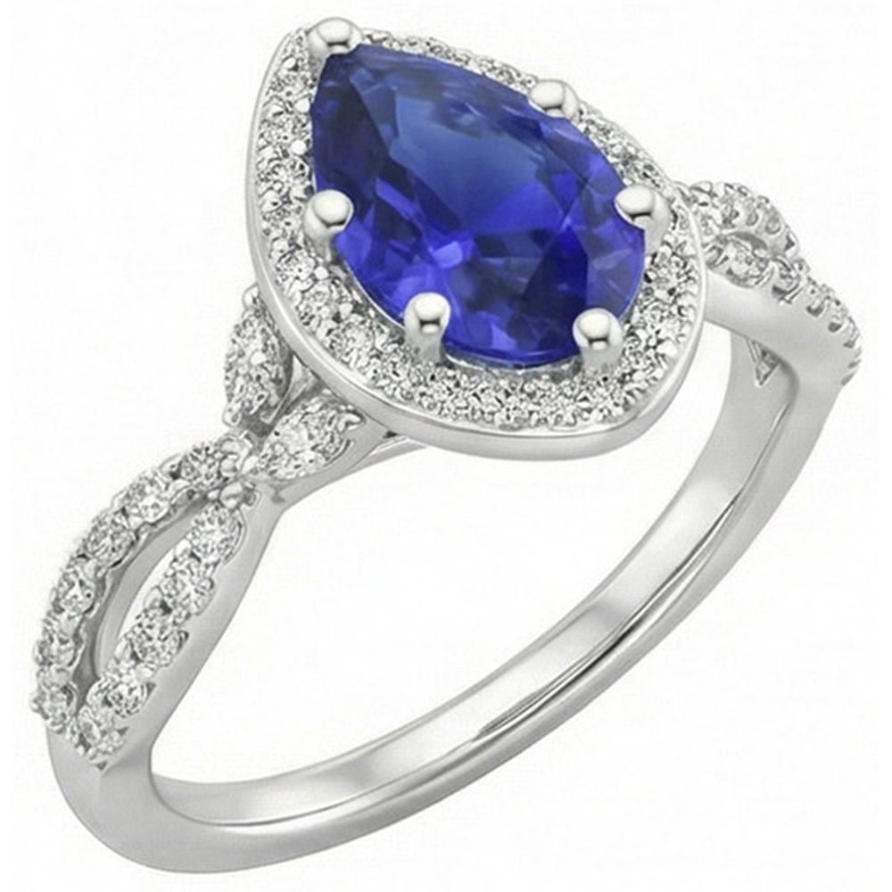 natural round sapphire 3.50ct ring side angle