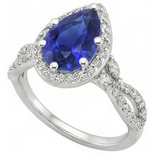 natural round sapphire 3.50ct ring top view