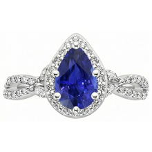 natural round sapphire 3.50ct ring profile view