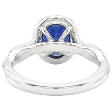 Halo Ring Twisted Style Oval Ceylon Sapphire & Natural Earth Mined DIAMOND ( NOT LAB GROWN )s 4.75 Carats