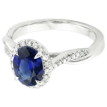 Halo Ring Twisted Style Oval Ceylon Sapphire & Natural Earth Mined DIAMOND ( NOT LAB GROWN )s 4.75 Carats