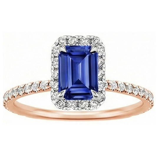 natural emerald sapphire 4.25ct ring close up detail