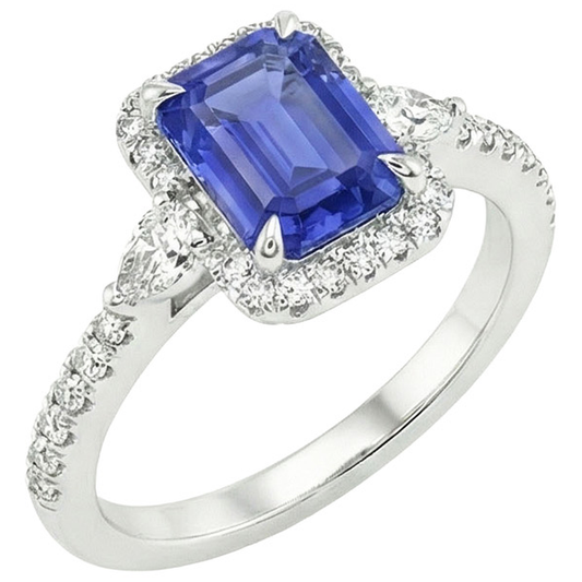 natural emerald sapphire 4.25ct ring side angle