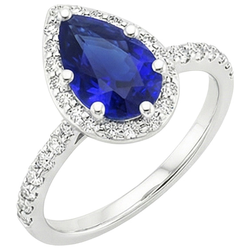 Natural Sapphire Ring 3.75ct - White Gold 14K
