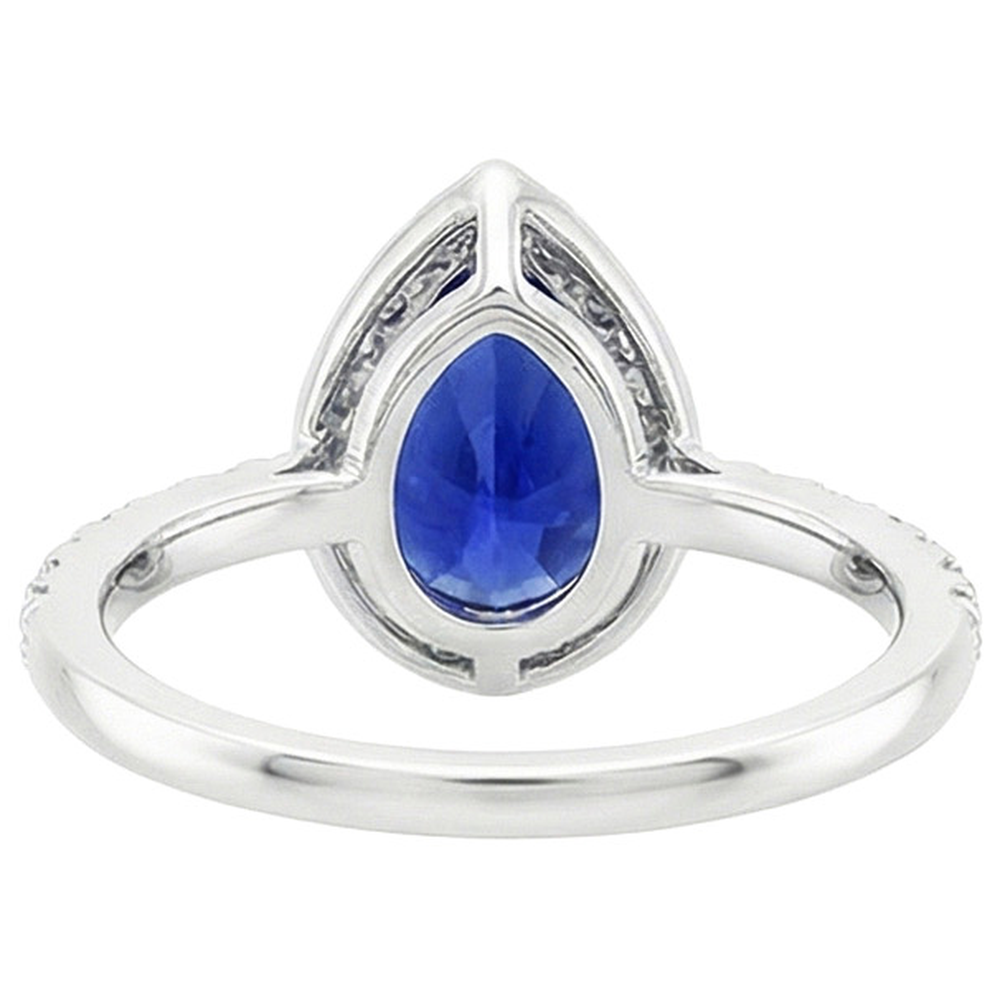 natural round sapphire 3.75ct ring top view