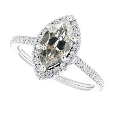Halo Ring With Accents Round & Marquise Old Miner Genuine Diamond 7.25 Carats