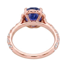 Halo Rose Gold Ring Twist Style Ceylon Sapphire & Natural Earth Mined DIAMOND ( NOT LAB GROWN )s 3.50 Carats