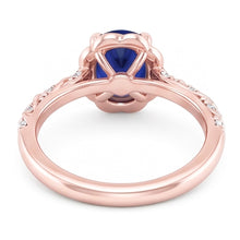Halo Rose Gold Ring Twist Style Ceylon Sapphire & Natural Earth Mined DIAMOND ( NOT LAB GROWN )s 3.50 Carats