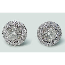 Halo Round Cut Genuine Diamond Stud Earring 3.20 Ct. White Gold Jewelry