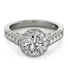 Halo Round Genuine Diamond Engagement Ring Jewelry White Gold 14K