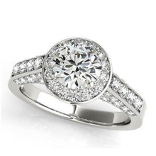 Halo Round Genuine Diamond Engagement Ring Jewelry 1.75 Carat White Gold 14K