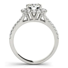 Halo Round Natural Diamond Engagement Ring Split Shank 3.0 Carat WG 14K