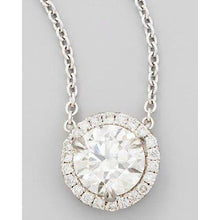 Halo Round Natural Diamond Necklace Pendant 2.65 Ct White Gold Jewelry