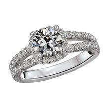 Halo Round Old Cut Natural Diamond Ring Prong Split Shank Jewelry 6 Carats