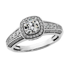 Halo Round Old Cut Real Natural Earth Mined Diamond Ring 4 Prong Set Gold 3.50 Carats