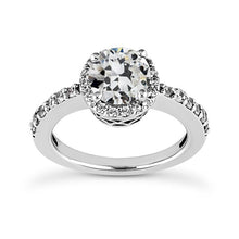 Halo Round Old Mine Cut Real Natural Earth Mined Diamond Engagement Ring 4.25 Carats Gold