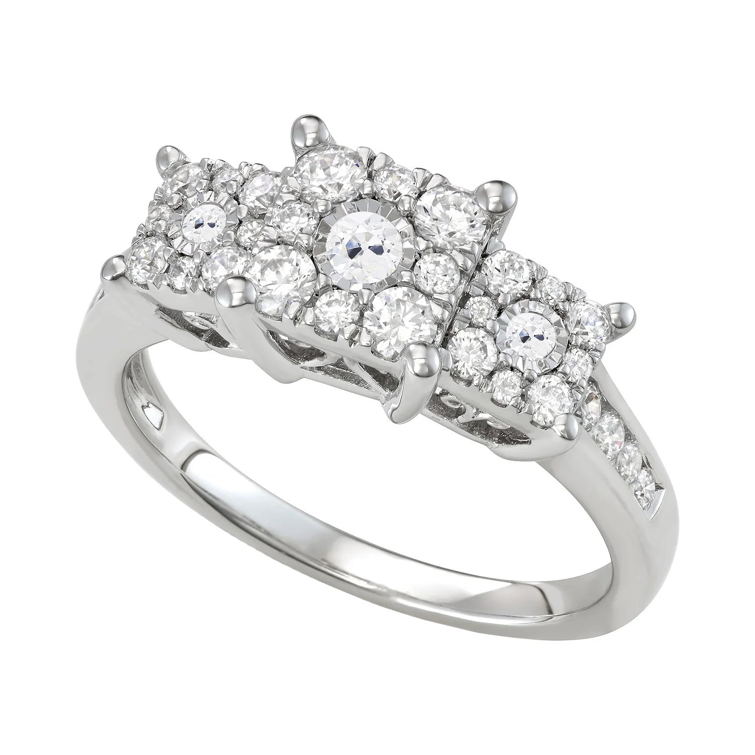 Halo Round Old Mine Cut Real Diamond Ring Basket Set 2.50 Carats