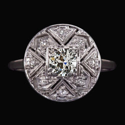 Halo Round Old Mine Cut Real Diamond Wedding Ring Vintage Style 2.50 Carats