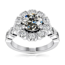Halo Round Old Miner Genuine Natural Earth Mined Diamond Ring Prong Half Bezel Set 5 Carats