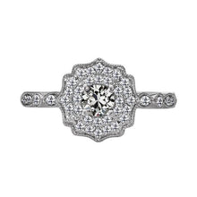 Halo Round Old Miner Natural Earth Mined Diamond Ring Flower Vintage Style 3.50 Carats