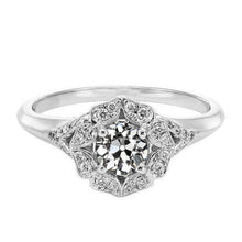 Halo Round Old Miner Natural Diamond Wedding Ring Flower Style 2.50 Carats
