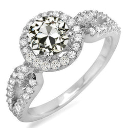 Halo Round Old Miner Natural Diamond Anniversary Ring 5.50 Carats 14K Gold