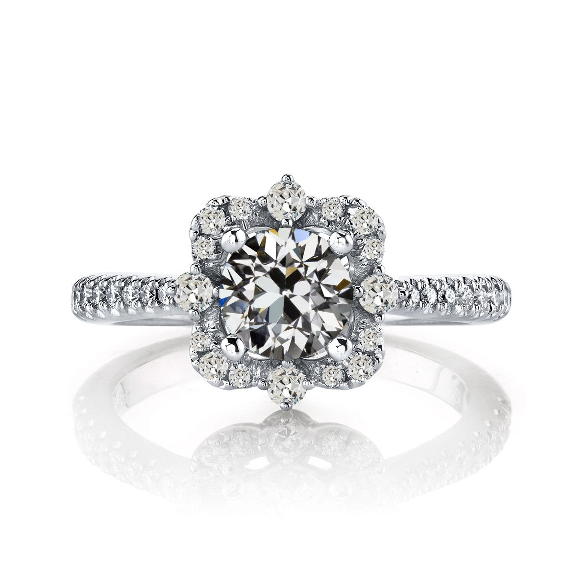 Halo Round Old Miner Real Natural Earth Mined Diamond Wedding Ring Jewellery 3.50 Carats