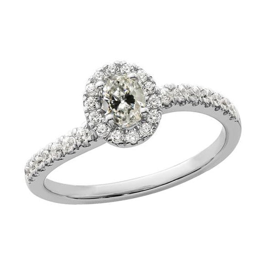 Halo Round & Oval Cut Old Miner Real Diamond Ring With Accents 3.25 Carats