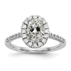 Halo Round & Oval Old Miner Real Diamond Ring With Accents 4 Carats