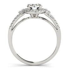 Halo Round Real Diamond Engagement Ring Split Shank 1.50 Carat WG 14K