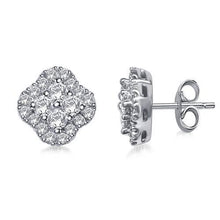 Halo Round Real Diamond Stud Earring White Gold 14K Jewelry 3.25 Carats