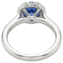 Halo Round Sapphire and Natural Earth Mined DIAMOND ( NOT LAB GROWN ) Engagement Ring 3.35 Carats New