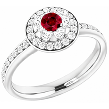 natural round ruby 1.80ct ring profile view