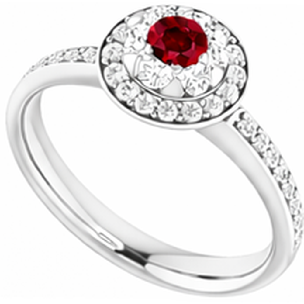 natural round ruby 1.80ct ring on white background