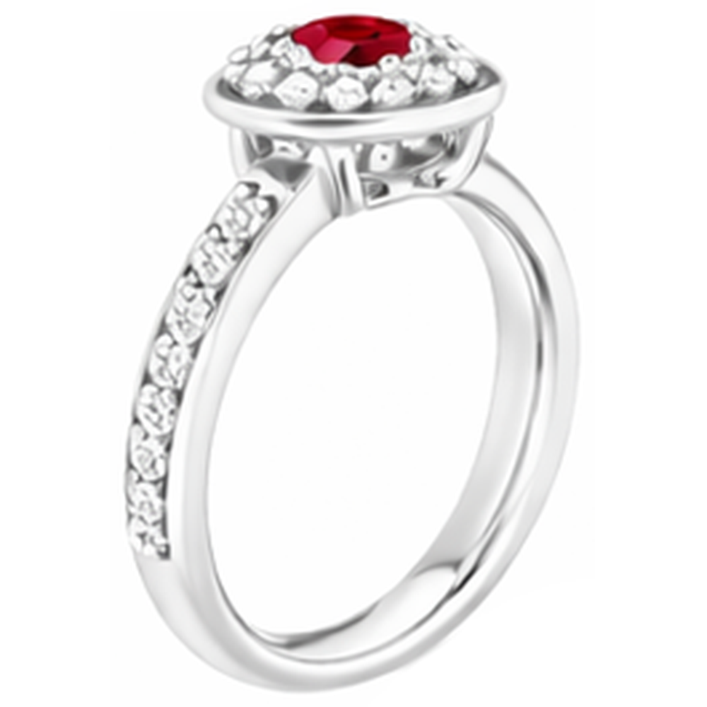 natural round ruby 1.80ct ring with diamond accents