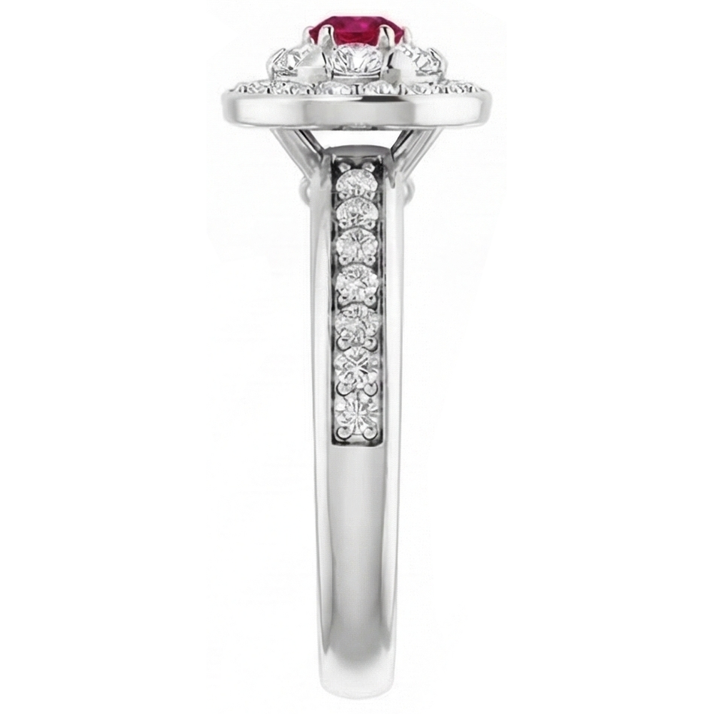 natural round ruby 1.80ct ring band detail