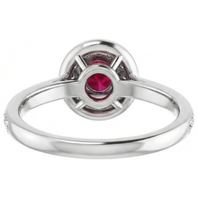 natural round ruby 1.80ct ring three quarter angle